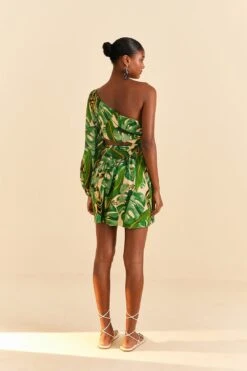 Farm Rio Tropical Leaves One Shoulder Mini Dress 9 Farm Rio Tropical Leaves One Shoulder Mini Dress -Farm Rio Dress Shop 313620 03