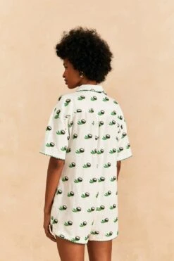 Farm Rio Cross Stitch Coconut Embroidered Romper -Farm Rio Dress Shop 313624 04