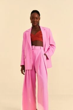 Farm Rio Pink Tailored Pants