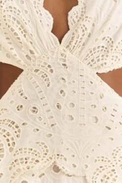 Farm Rio Off-White Richelieu Midi Dress -Farm Rio Dress Shop 313629 04