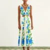Farm Rio Off-White Romantic Garden Midi Dress -Farm Rio Dress Shop 313630 01