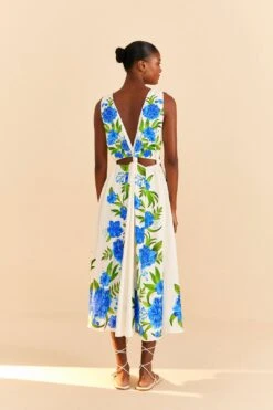 Farm Rio Off-White Romantic Garden Midi Dress 9 Farm Rio Off-White Romantic Garden Midi Dress -Farm Rio Dress Shop 313630 03