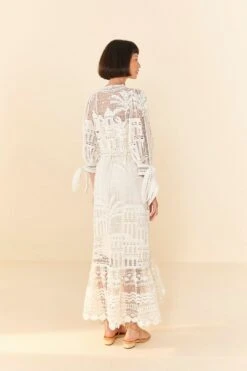 Farm Rio Off-White Morada Boa Guipure Dress -Farm Rio Dress Shop 313631 04