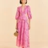 Farm Rio Pink Richelieu Midi Dress 2 Farm Rio Pink Richelieu Midi Dress -Farm Rio Dress Shop 313649 01