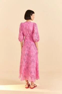 Farm Rio Pink Richelieu Midi Dress 10 Farm Rio Pink Richelieu Midi Dress -Farm Rio Dress Shop 313649 04
