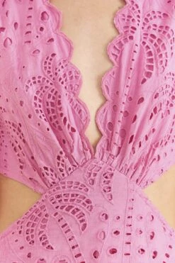 Farm Rio Pink Richelieu Midi Dress 11 Farm Rio Pink Richelieu Midi Dress -Farm Rio Dress Shop 313649 05