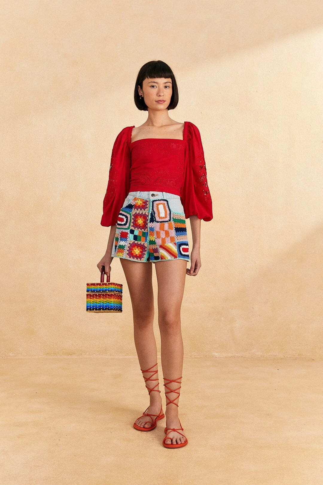 Farm Rio Red Lace Blouse 4 Farm Rio Red Lace Blouse - Image 2