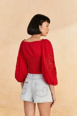 Farm Rio Red Lace Blouse 11 Farm Rio Red Lace Blouse -Farm Rio Dress Shop 313682 04