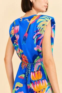 Farm Rio Blue Painted Jungle T-Shirt Dress -Farm Rio Dress Shop 313685 03