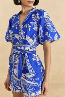 Farm Rio Blue Lace Banana Romper -Farm Rio Dress Shop 313686 03