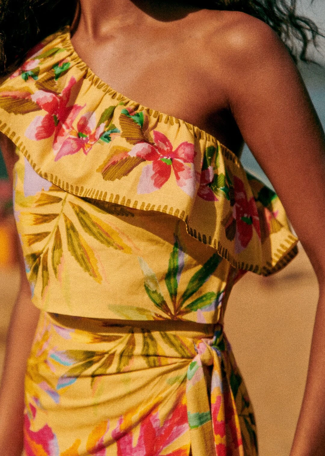 Farm Rio Summer Forest Yellow Parioca Blouse 4 Farm Rio Summer Forest Yellow Parioca Blouse - Image 2