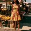 Farm Rio Summer Forest Yellow Olinda Short Dress 2 Farm Rio Summer Forest Yellow Olinda Short Dress -Farm Rio Dress Shop 313791 01