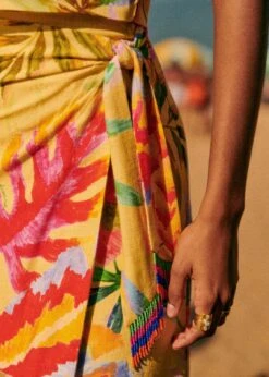 Farm Rio Summer Forest Yellow Bia Midi Skirt 8 Farm Rio Summer Forest Yellow Bia Midi Skirt -Farm Rio Dress Shop 313792 03