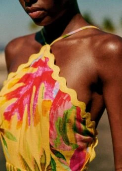 Farm Rio Summer Forest Yellow Burna Midi Dress -Farm Rio Dress Shop 313793 03