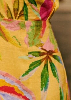 Farm Rio Summer Forest Yellow Burna Midi Dress -Farm Rio Dress Shop 313793 06