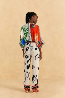 Farm Rio Off-White Pitta Soul Pants -Farm Rio Dress Shop 314082 03