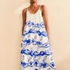 Farm Rio Off-White Pitta Waves Sleeveless Maxi Dress -Farm Rio Dress Shop 314086 02