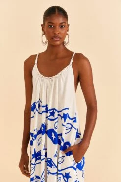 Farm Rio Off-White Pitta Waves Sleeveless Maxi Dress -Farm Rio Dress Shop 314086 03