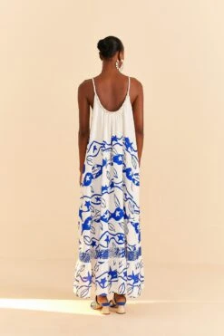 Farm Rio Off-White Pitta Waves Sleeveless Maxi Dress -Farm Rio Dress Shop 314086 04