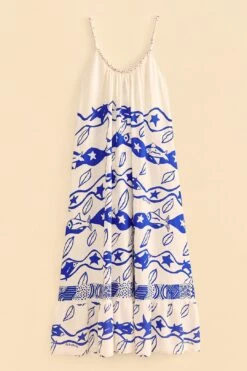 Farm Rio Off-White Pitta Waves Sleeveless Maxi Dress -Farm Rio Dress Shop 314086 06