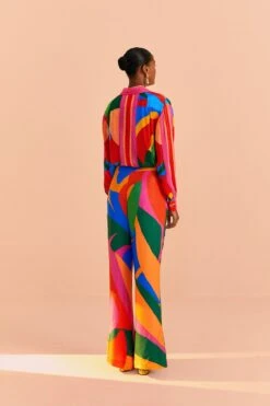 Farm Rio Colorful Leaves Lenzing™ Ecovero™ Viscose Pants -Farm Rio Dress Shop 314097 04