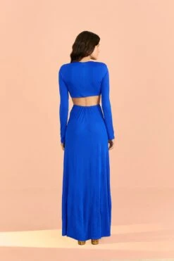 Farm Rio Blue Knot Cut Out Maxi Dress -Farm Rio Dress Shop 314099 04