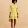 Farm Rio Light Yellow Palm Tree Mini Dress -Farm Rio Dress Shop 314107 01