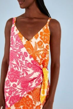 Farm Rio Pink Tropical Woodcut Cover Up -Farm Rio Dress Shop 314462 03
