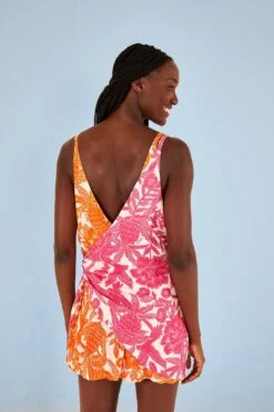 Farm Rio Pink Tropical Woodcut Cover Up -Farm Rio Dress Shop 314462 04