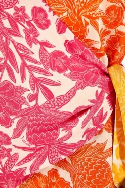 Farm Rio Pink Tropical Woodcut Cover Up -Farm Rio Dress Shop 314462 05