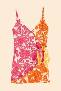Farm Rio Pink Tropical Woodcut Cover Up -Farm Rio Dress Shop 314462 06