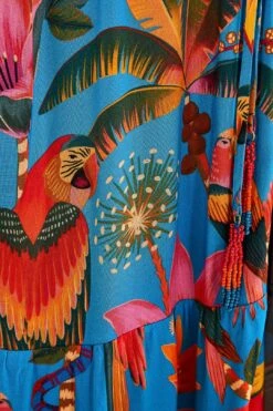 Farm Rio Blue Macaw Party Cover Up -Farm Rio Dress Shop 314463 05