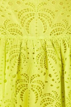 Farm Rio Lime Green Palm Tree Richelieu Blouse -Farm Rio Dress Shop 314472 05