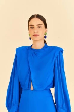 Farm Rio Blue Shoulder Pads Maxi Dress 11 Farm Rio Blue Shoulder Pads Maxi Dress -Farm Rio Dress Shop 314477 05