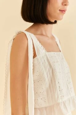 Farm Rio Off-White Lace Top -Farm Rio Dress Shop 314505 03
