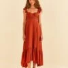 Farm Rio Brown Sleeveless Maxi Dress -Farm Rio Dress Shop 314507 01
