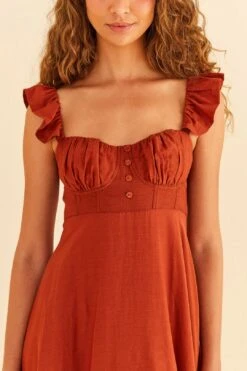 Farm Rio Brown Sleeveless Maxi Dress 9 Farm Rio Brown Sleeveless Maxi Dress -Farm Rio Dress Shop 314507 03