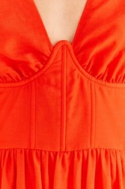 Farm Rio Red Short Sleeves Midi Dress -Farm Rio Dress Shop 314511 06