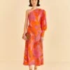 Farm Rio Red Dewdrop Floral One Shoulder Midi Dress 1 Farm Rio Red Dewdrop Floral One Shoulder Midi Dress -Farm Rio Dress Shop 314754 02