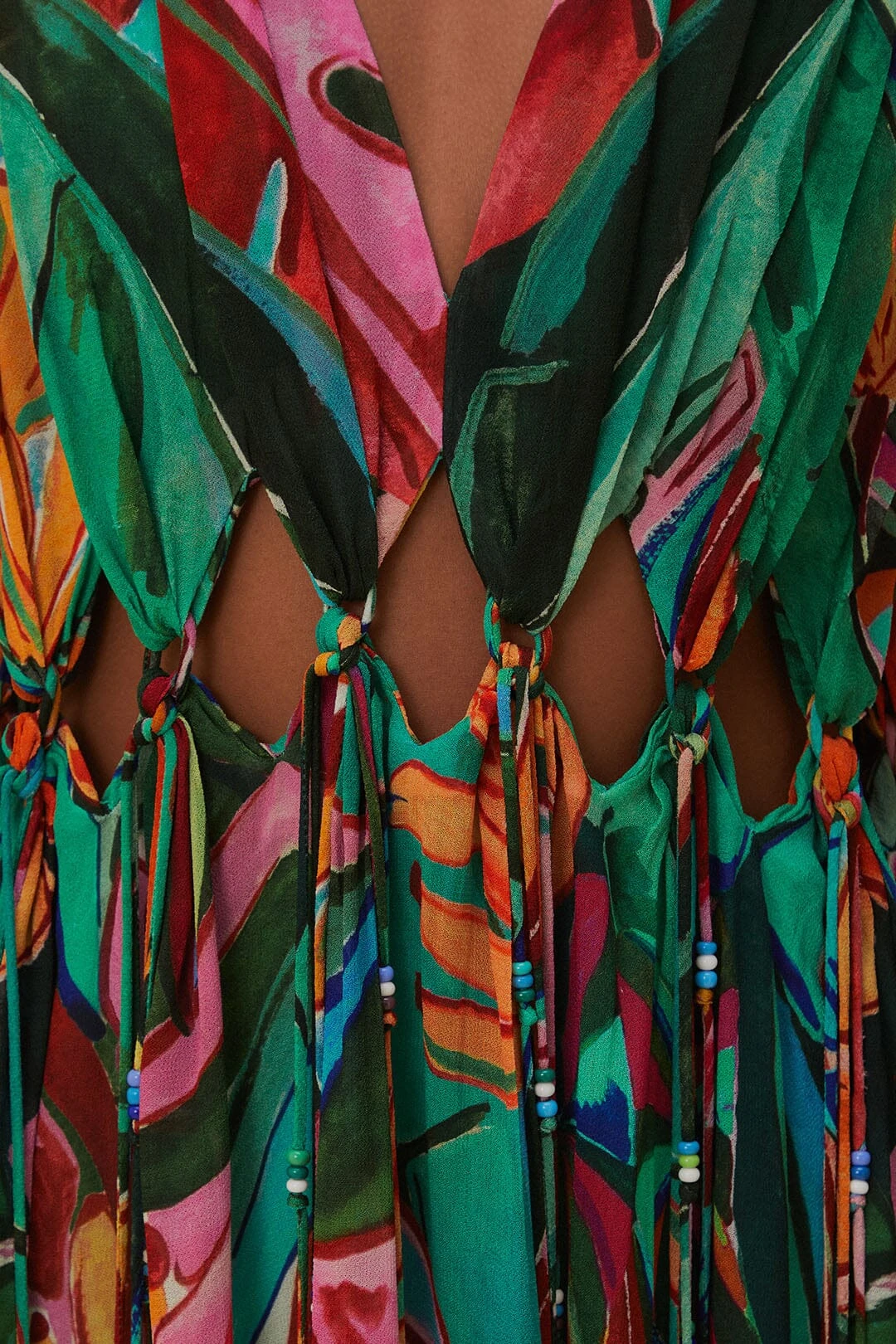 Farm Rio Banana Foliage V Neckline Maxi Dress 8 Farm Rio Banana Foliage V Neckline Maxi Dress - Image 6