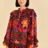 Farm Rio Pink Tropical Tapestry Long Sleeve Blouse -Farm Rio Dress Shop 315105 01