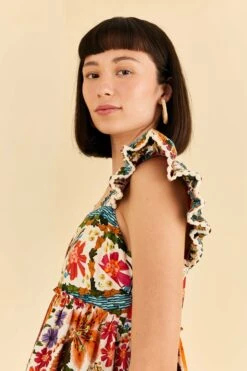 Farm Rio Off-White Tropical Yard Sleeveless Mini Dress -Farm Rio Dress Shop 315948 04