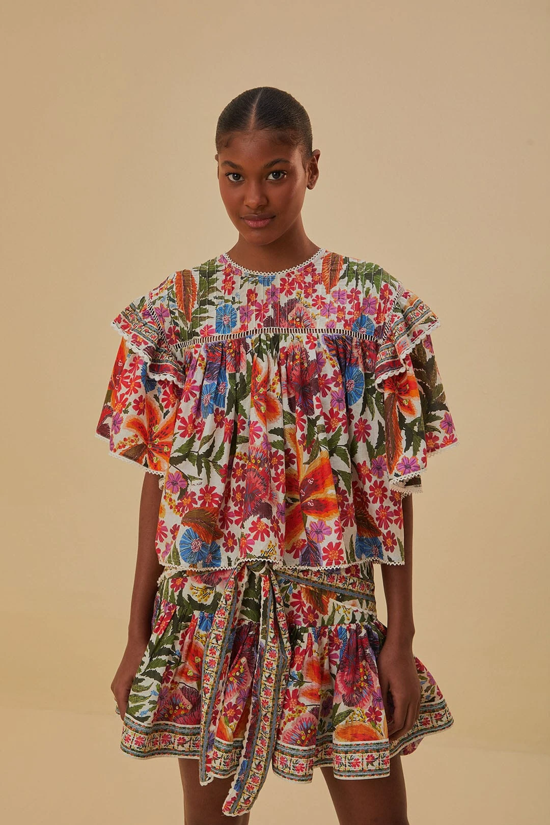 Farm Rio Off-White Tropical Yard Mini Skirt 4 Farm Rio Off-White Tropical Yard Mini Skirt - Image 2