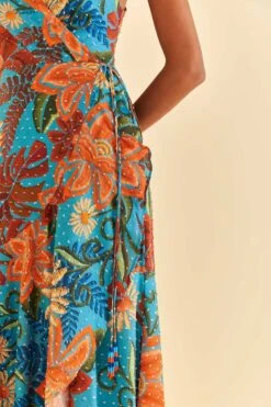 Farm Rio Blue Flower Dream Sleeveless Midi Dress 9 Farm Rio Blue Flower Dream Sleeveless Midi Dress -Farm Rio Dress Shop 315953 03