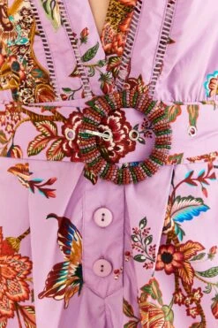 Farm Rio Lilac Floral Monkey Short Sleeve Romper -Farm Rio Dress Shop 315954 05