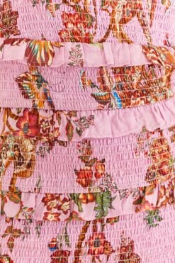 Farm Rio Lilac Floral Monkey Smocked Mini Dress -Farm Rio Dress Shop 315956 05