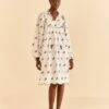 Farm Rio Off-White Embroidered Horses Midi Dress -Farm Rio Dress Shop 315962 01