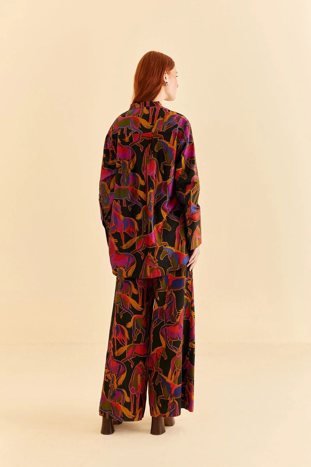 Farm Rio Black Wild Horses Maxi Shirt 6 Farm Rio Black Wild Horses Maxi Shirt - Image 4