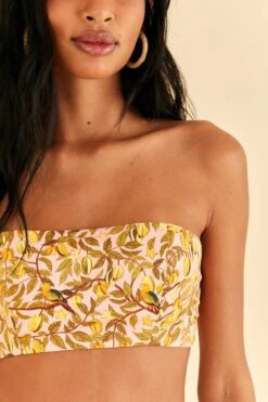 Farm Rio Light Pink Star Fruit Crop Top -Farm Rio Dress Shop 316414 03