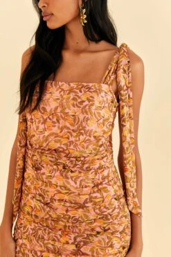 Farm Rio Light Pink Star Fruit Midi Dress -Farm Rio Dress Shop 316415 03